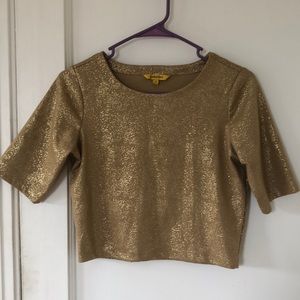 Golden Shimmer Crop Top from India
